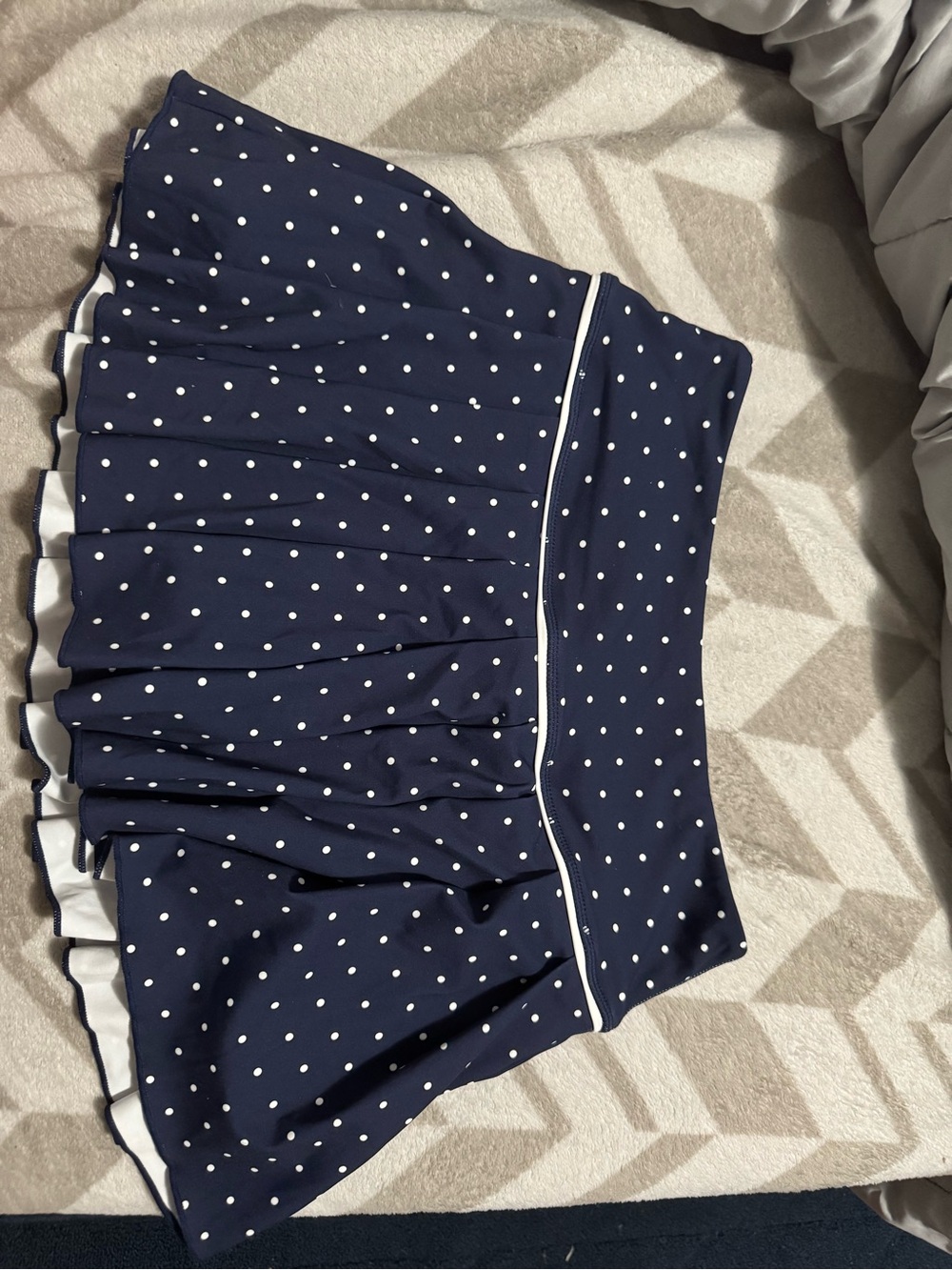 Altar'd State Navy and White Polka Dot Circle Skirt